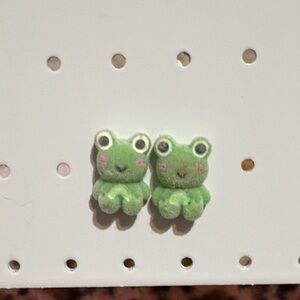 4 for 18$ 🔥 Green Frog Plush Stud Earrings - Cute Women’s Earrings